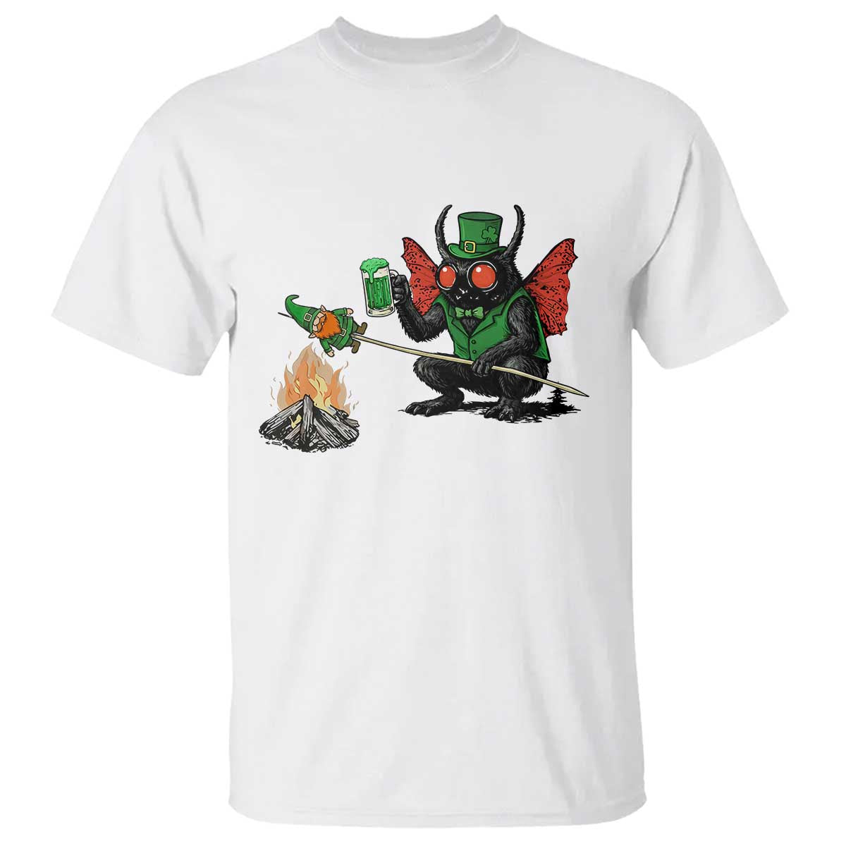 Funny Cryptid Mothman T Shirt St Patricks Day Gift