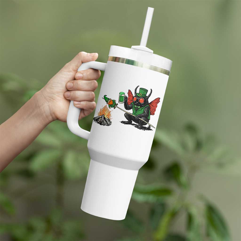 Funny Cryptid Mothman Tumbler With Handle St Patricks Day Gift