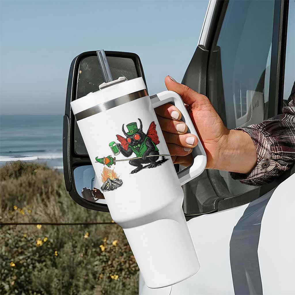 Funny Cryptid Mothman Tumbler With Handle St Patricks Day Gift