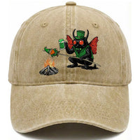 Funny Cryptid Mothman Washed Cotton Baseball Cap St Patricks Day Gift