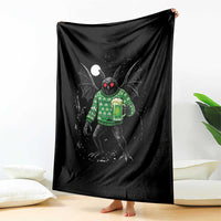 Funny Mothman St Patricks Day Throw Blanket Gift For Cryptid Lovers