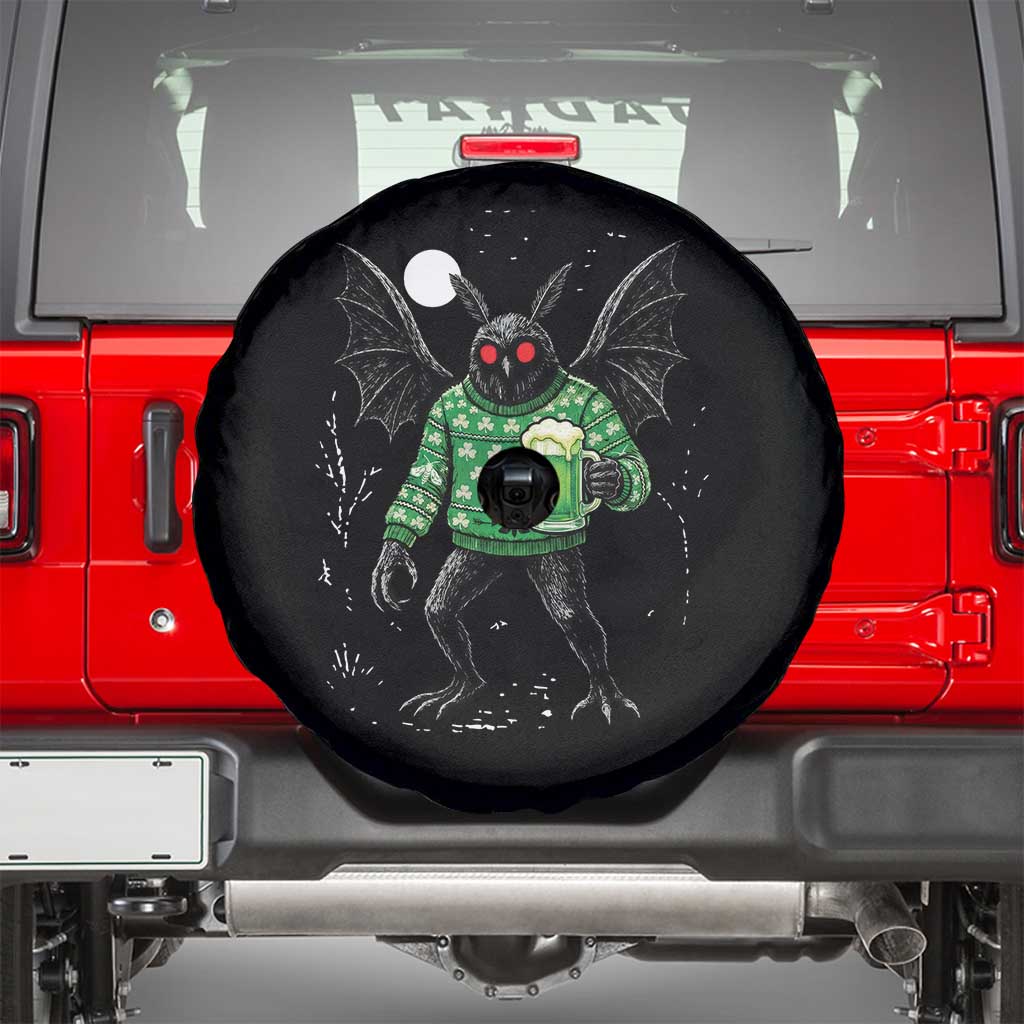 Funny Mothman St Patricks Day Spare Tire Cover Gift For Cryptid Lovers