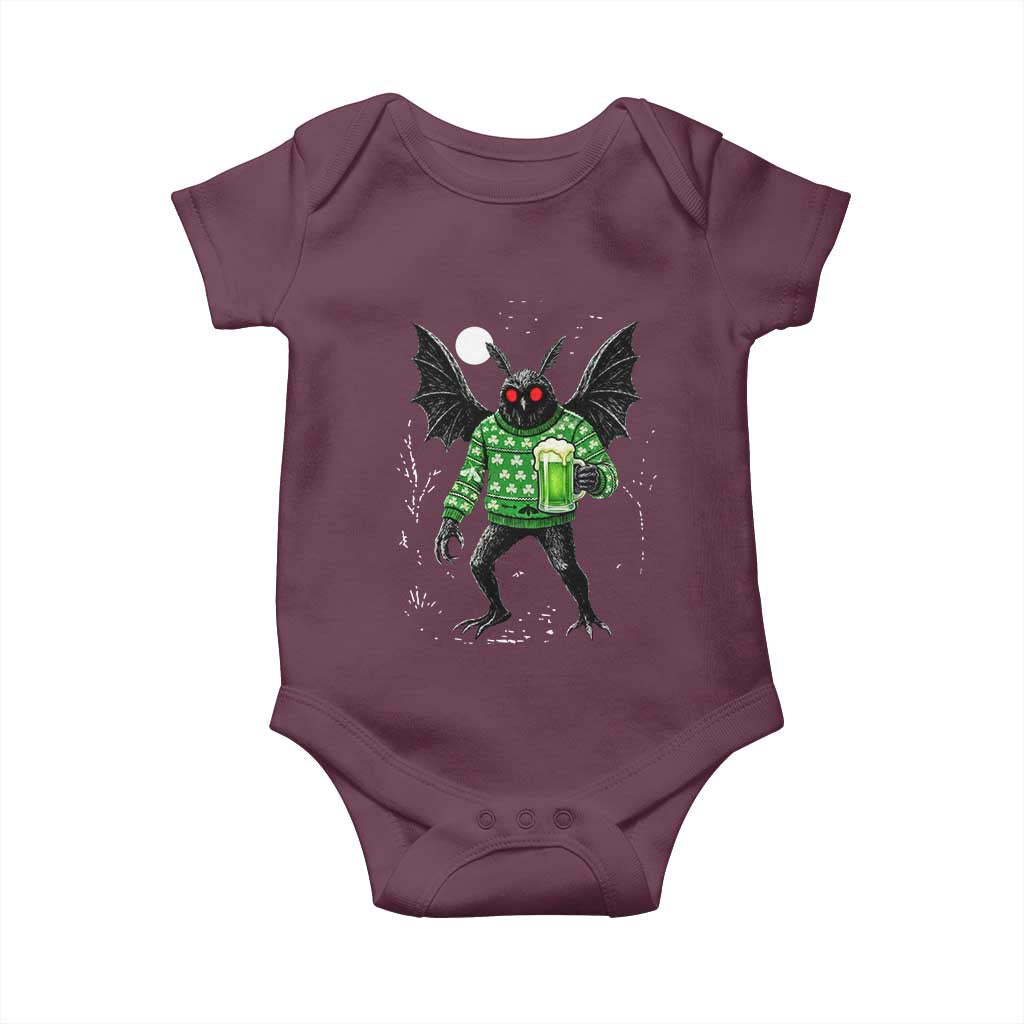 Funny Mothman St Patricks Day Baby Onesie Gift For Cryptid Lovers