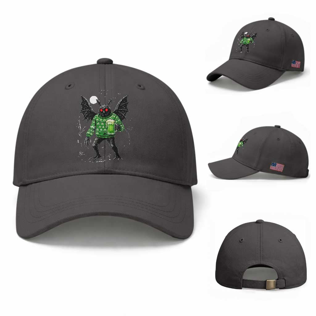 Funny Mothman St Patricks Day Baseball Cap Gift For Cryptid Lovers