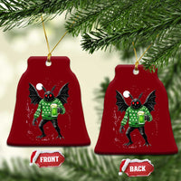 Funny Mothman St Patricks Day Ceramic Ornament Gift For Cryptid Lovers