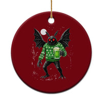 Funny Mothman St Patricks Day Ceramic Ornament Gift For Cryptid Lovers