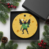 Funny Mothman St Patricks Day Ceramic Ornament Gift For Cryptid Lovers