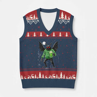 Funny Mothman St Patricks Day V-Neck Knit Sweater Vest Gift For Cryptid Lovers