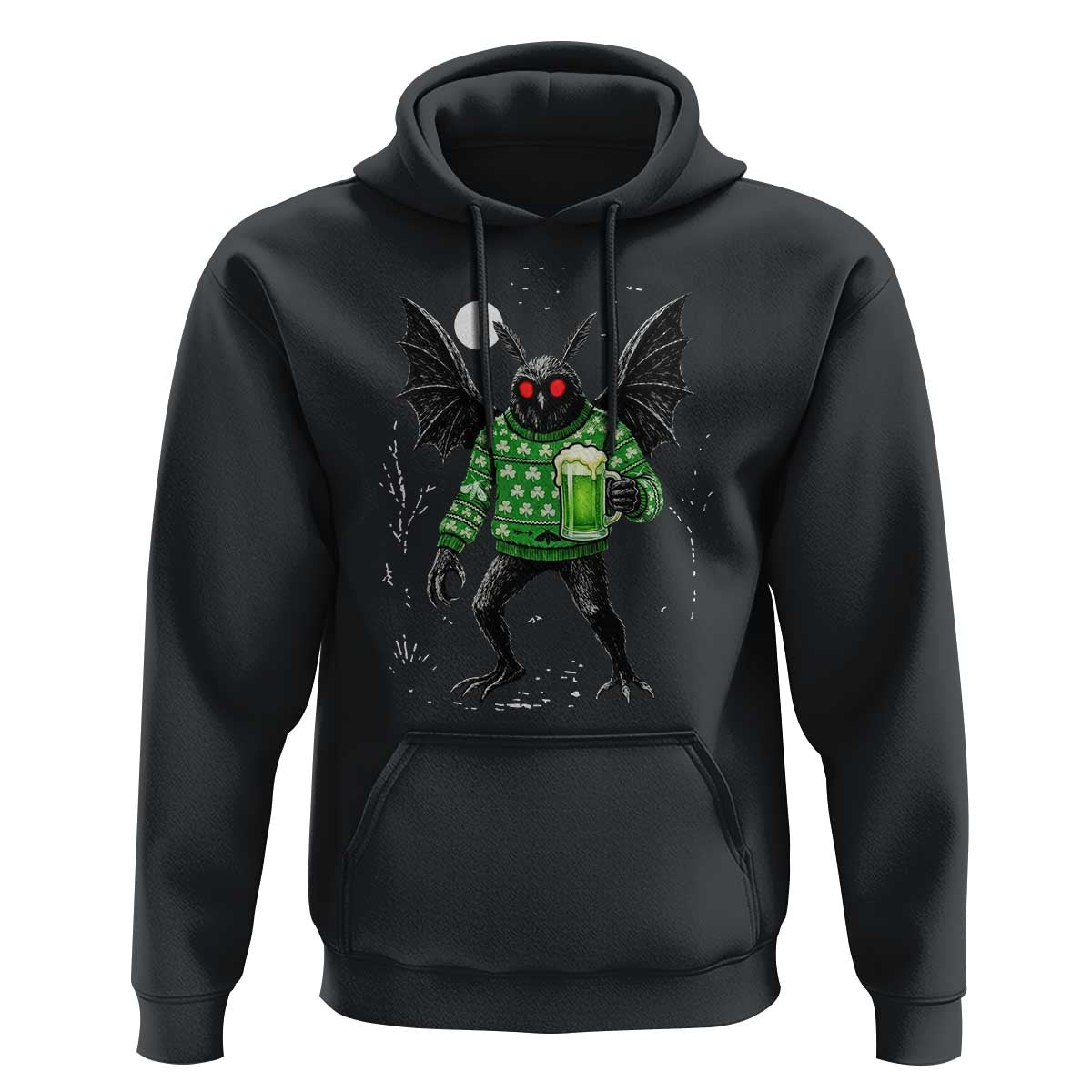Funny Mothman St Patricks Day Hoodie Gift For Cryptid Lovers