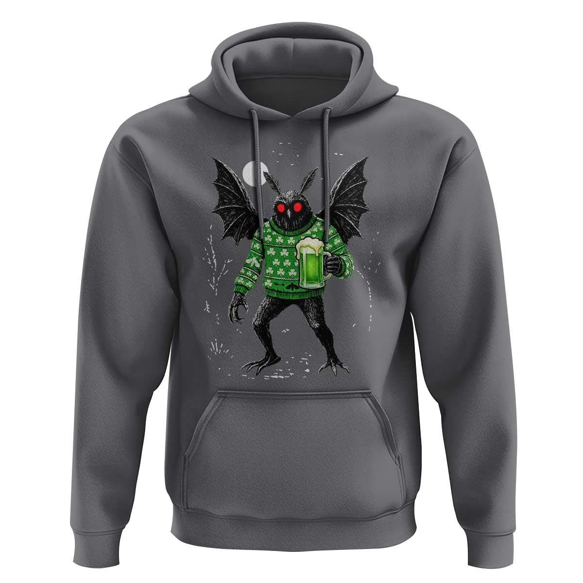 Funny Mothman St Patricks Day Hoodie Gift For Cryptid Lovers