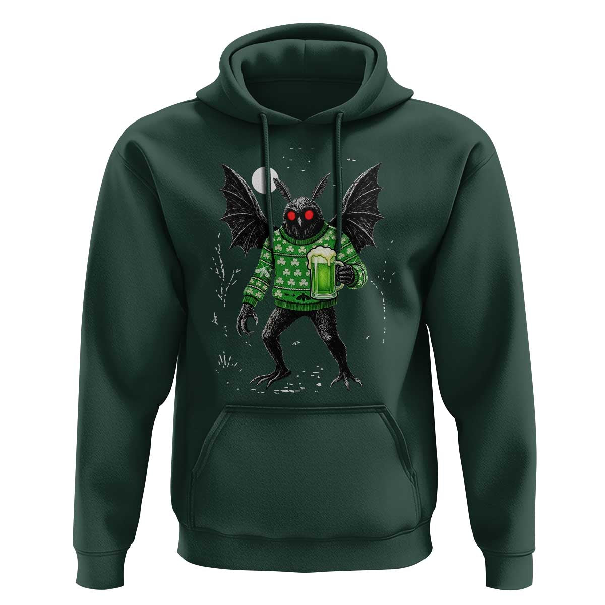 Funny Mothman St Patricks Day Hoodie Gift For Cryptid Lovers