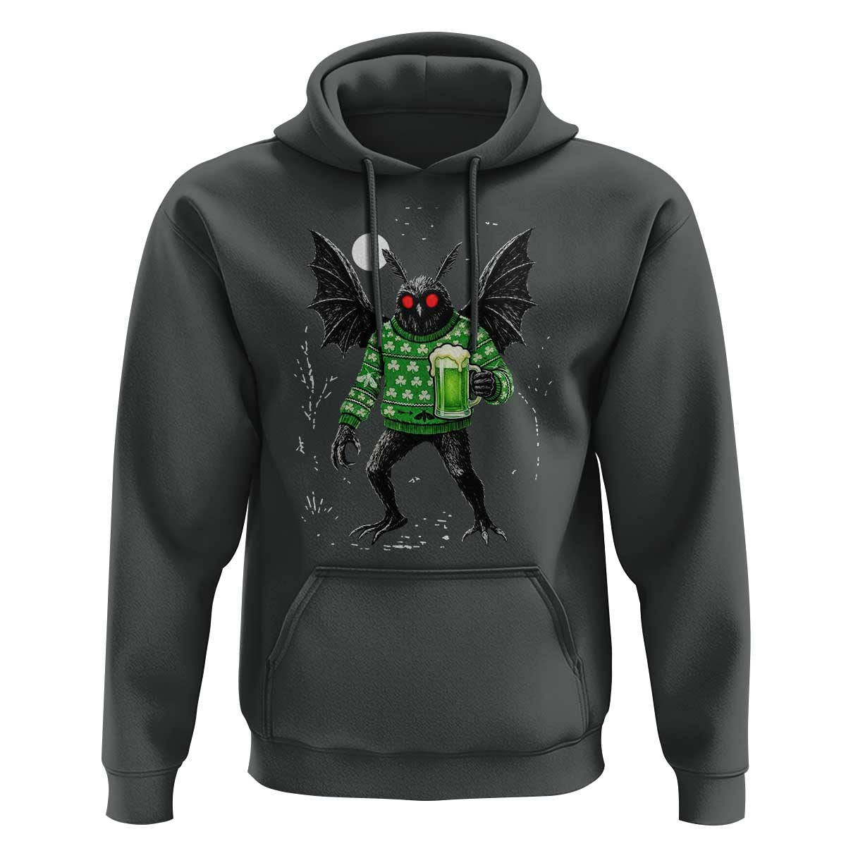 Funny Mothman St Patricks Day Hoodie Gift For Cryptid Lovers
