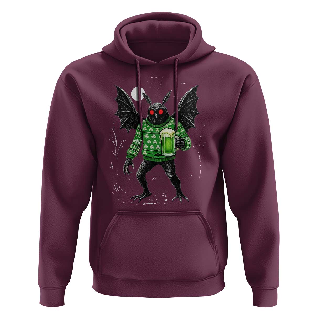Funny Mothman St Patricks Day Hoodie Gift For Cryptid Lovers