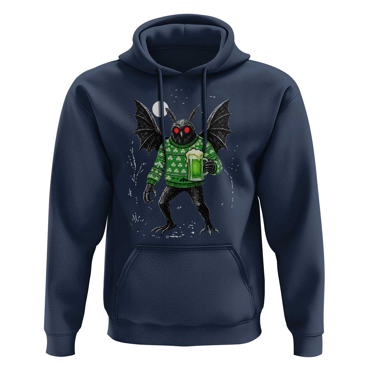 Funny Mothman St Patricks Day Hoodie Gift For Cryptid Lovers