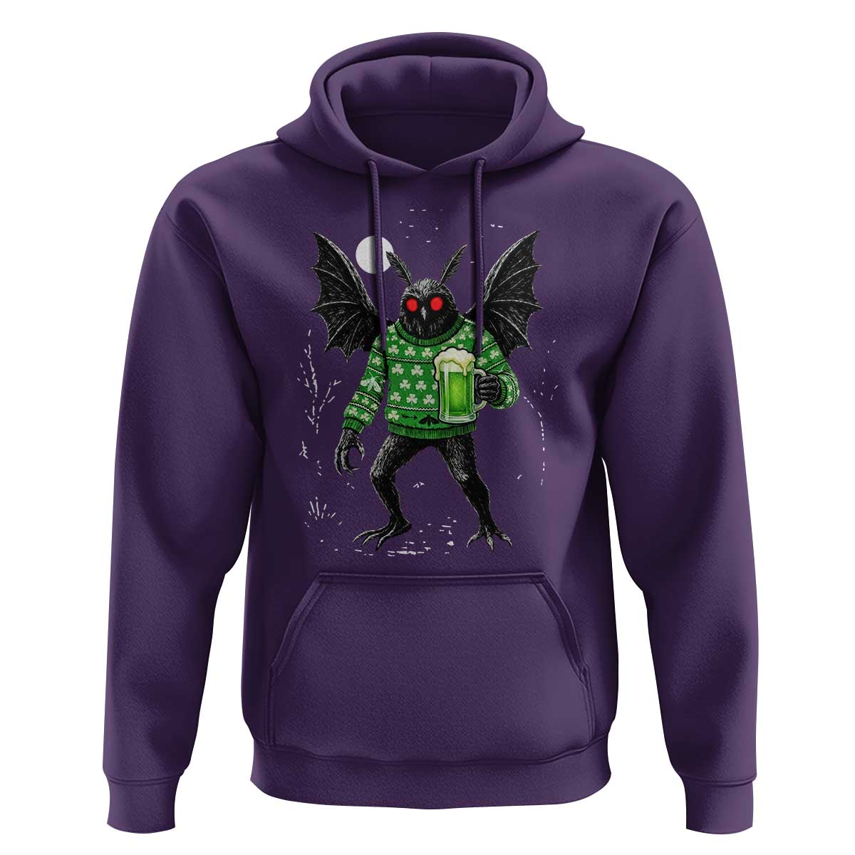 Funny Mothman St Patricks Day Hoodie Gift For Cryptid Lovers