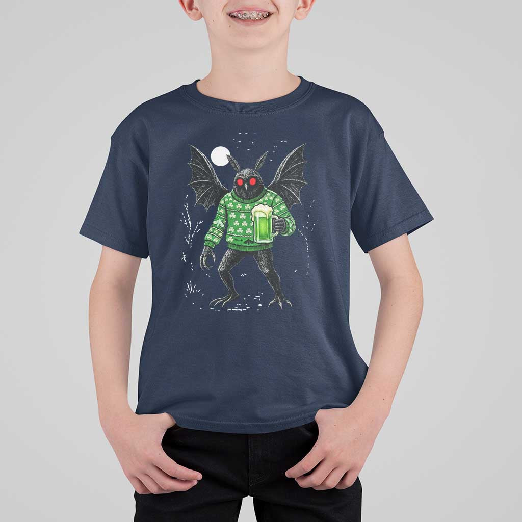 Funny Mothman St Patricks Day T Shirt For Kid Gift For Cryptid Lovers