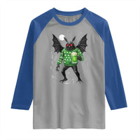 Funny Mothman St Patricks Day Raglan Shirt Gift For Cryptid Lovers