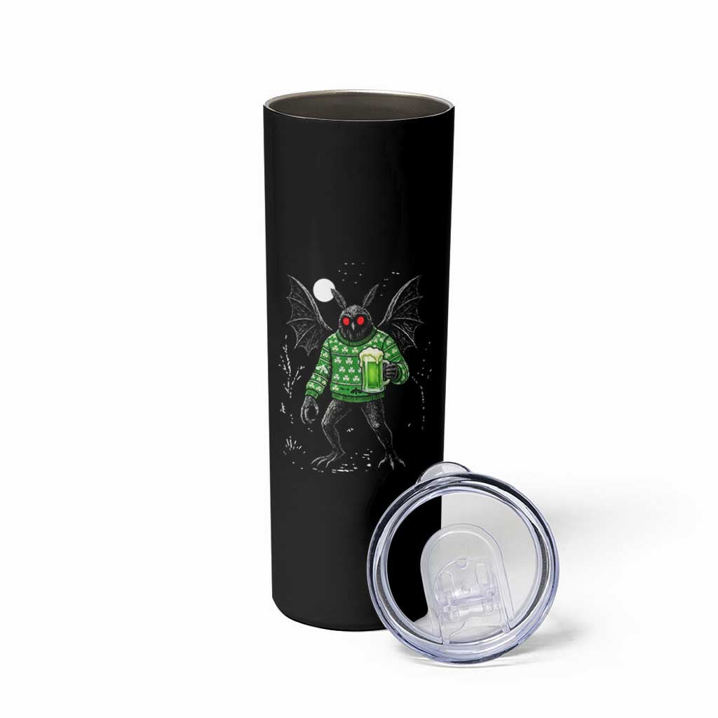 Funny Mothman St Patricks Day Skinny Tumbler Gift For Cryptid Lovers