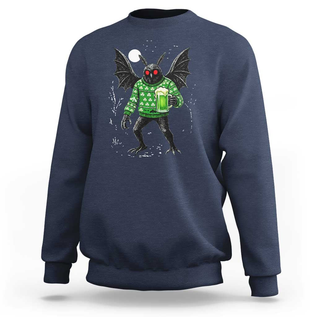Funny Mothman St Patricks Day Sweatshirt Gift For Cryptid Lovers