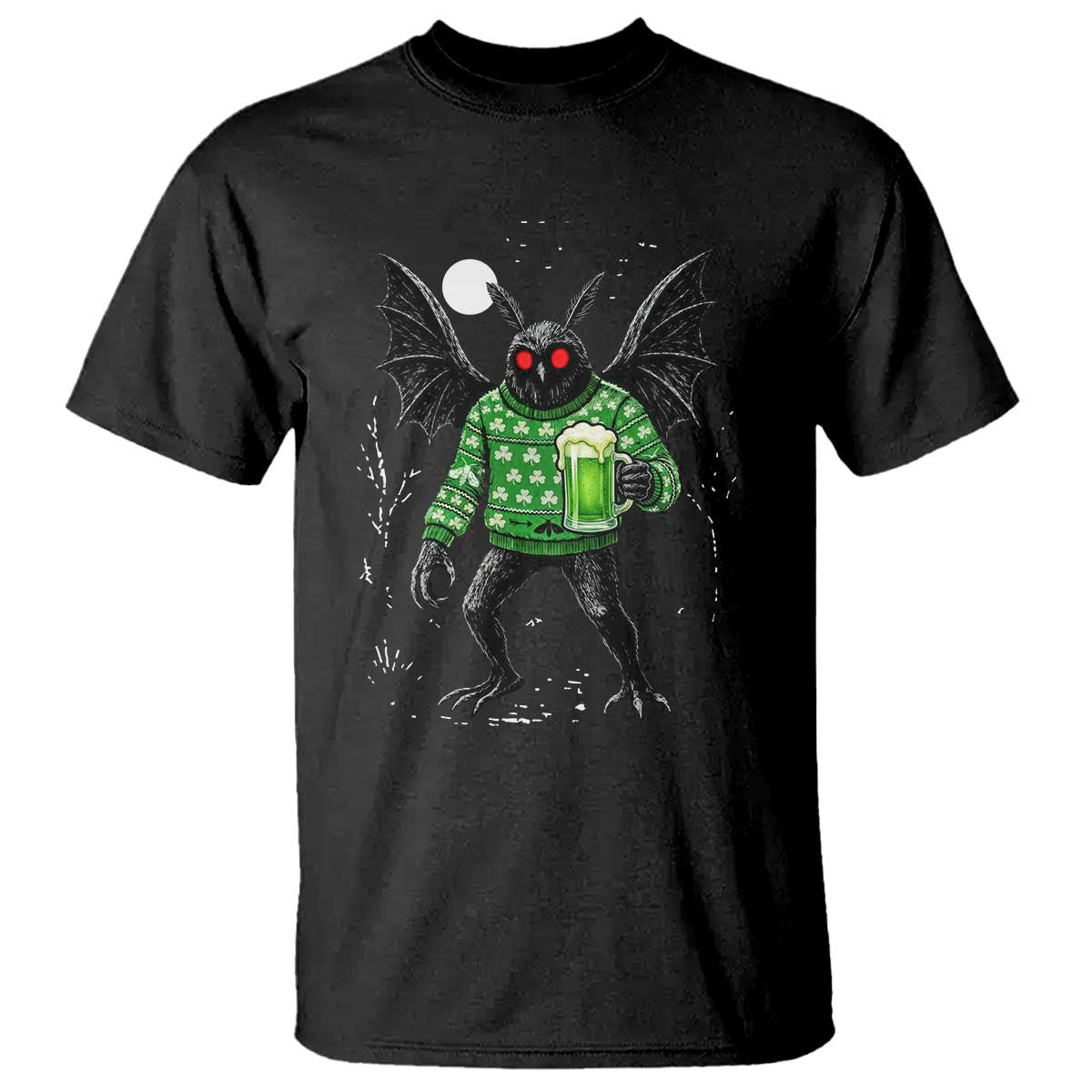 Funny Mothman St Patricks Day T Shirt Gift For Cryptid Lovers