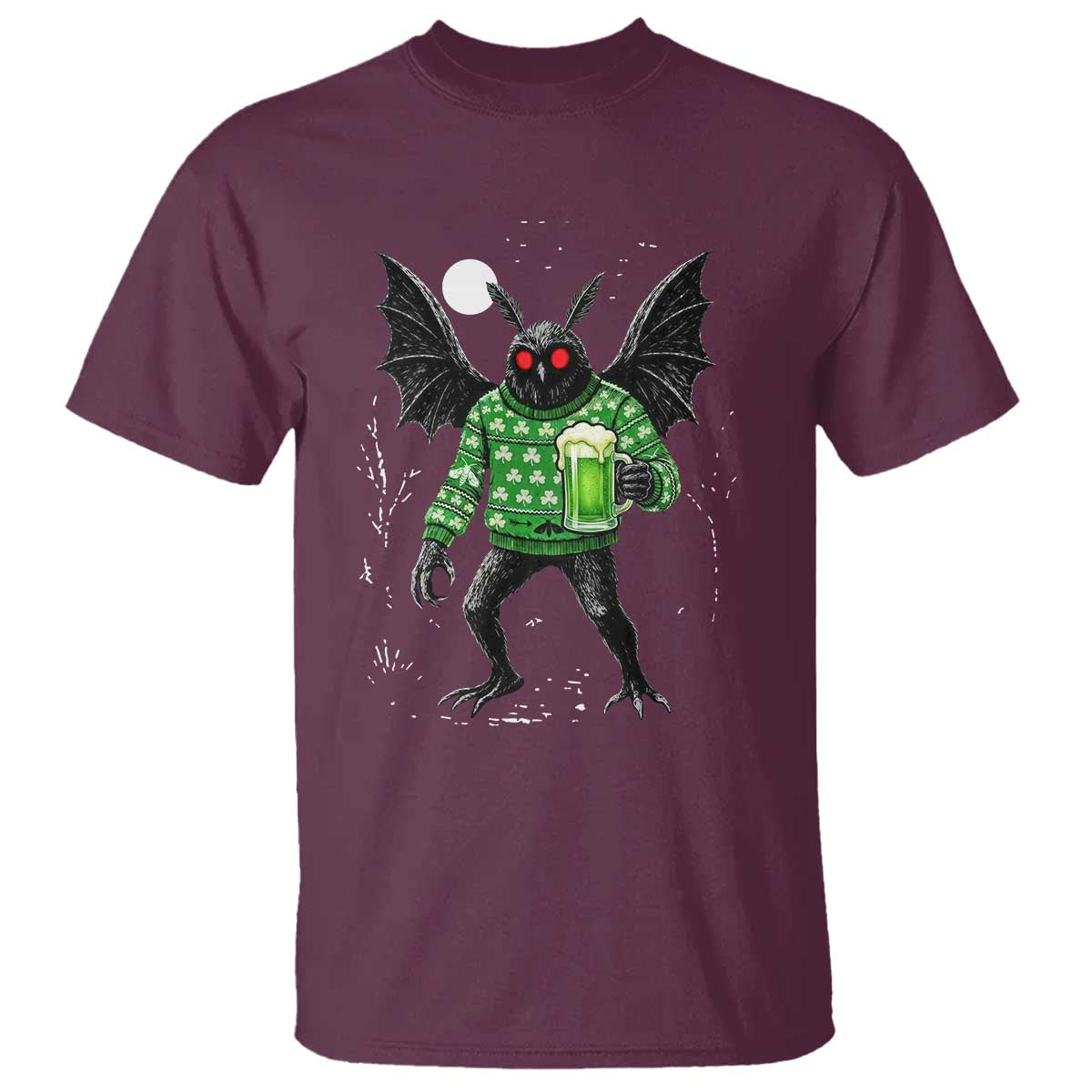 Funny Mothman St Patricks Day T Shirt Gift For Cryptid Lovers