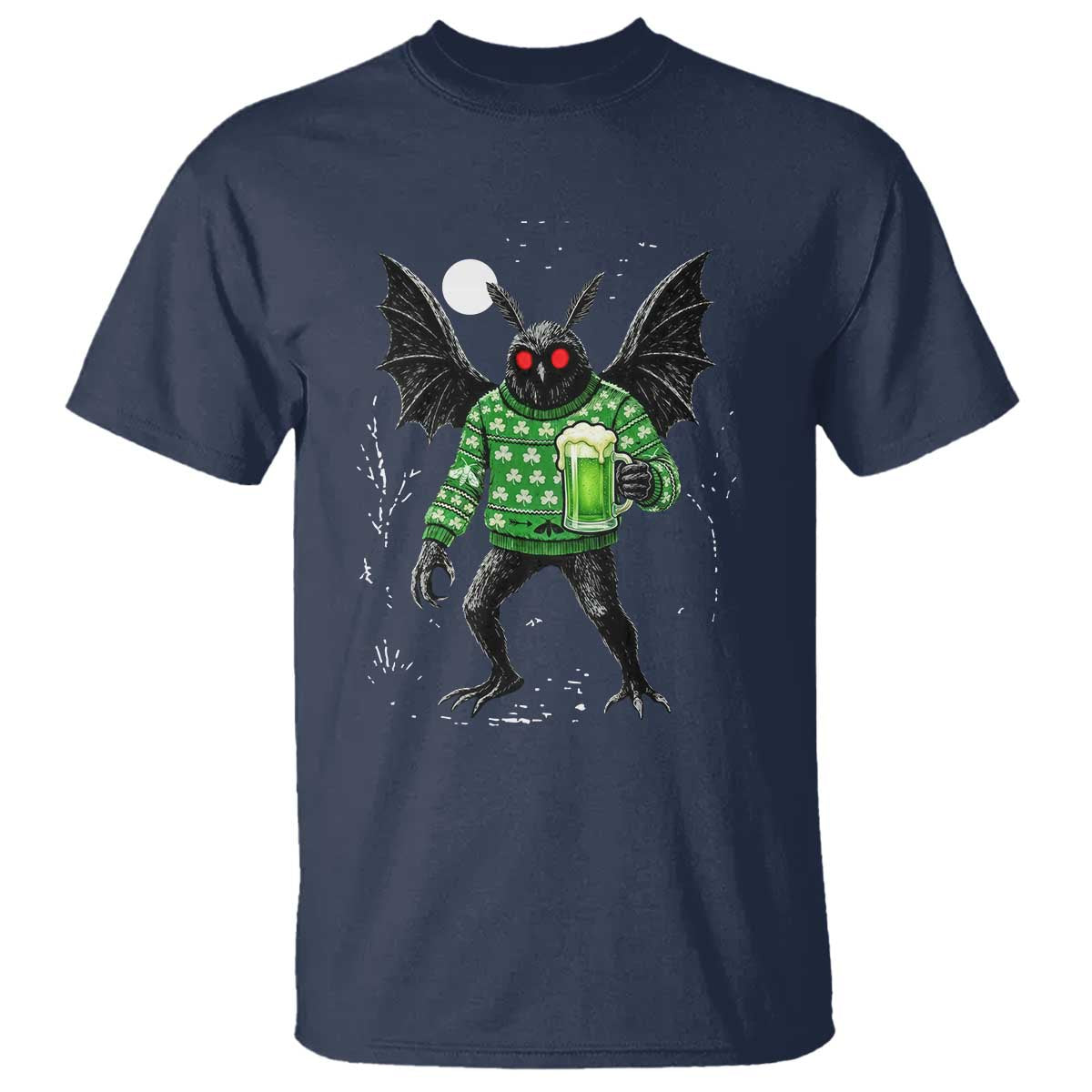 Funny Mothman St Patricks Day T Shirt Gift For Cryptid Lovers