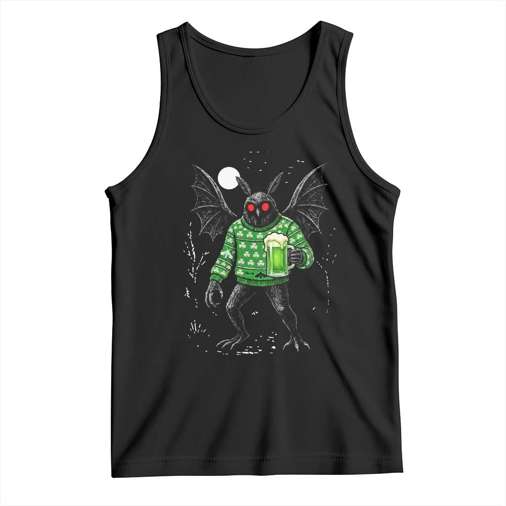 Funny Mothman St Patricks Day Tank Top Gift For Cryptid Lovers