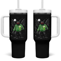 Funny Mothman St Patricks Day Tumbler With Handle Gift For Cryptid Lovers
