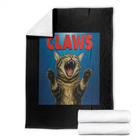 Funny Claws Cat Throw Blanket Horror Movie Parody - Wonder Print Shop