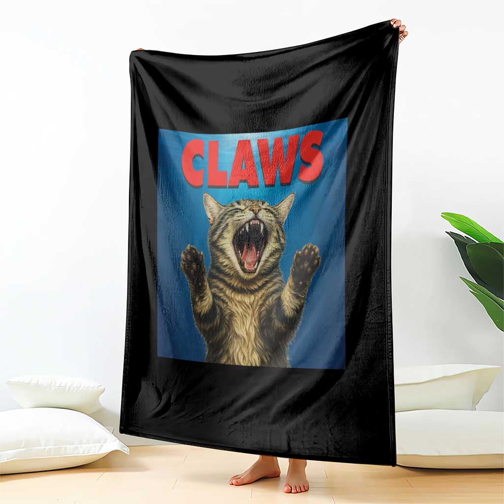 Funny Claws Cat Throw Blanket Horror Movie Parody - Wonder Print Shop