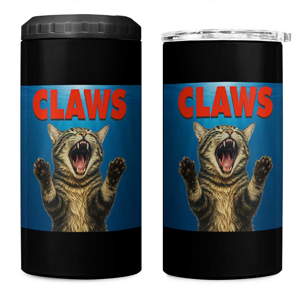 Funny Claws Cat 4 in 1 Can Cooler Tumbler Horror Movie Parody