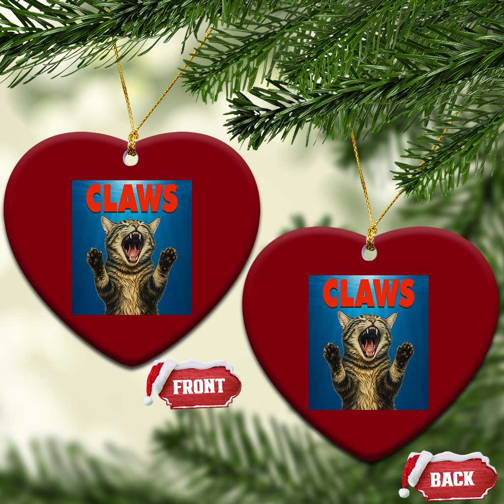 Funny Claws Cat Ceramic Ornament Horror Movie Parody - Wonder Print Shop