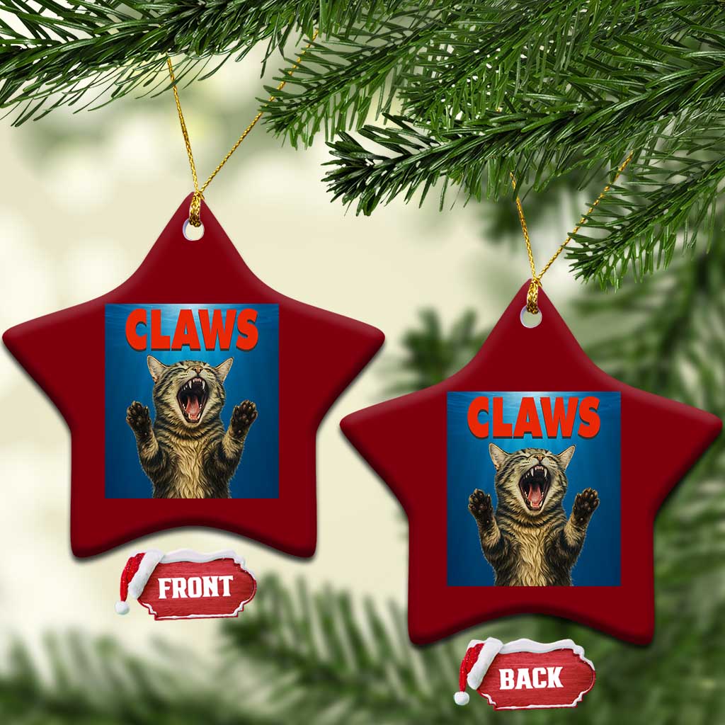 Funny Claws Cat Ceramic Ornament Horror Movie Parody - Wonder Print Shop