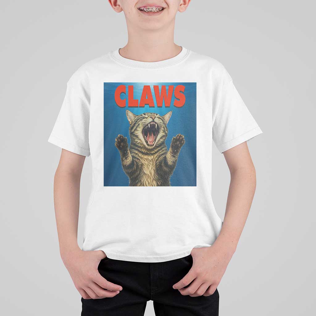 Funny Claws Cat T Shirt For Kid Horror Movie Parody - Wonder Print Shop
