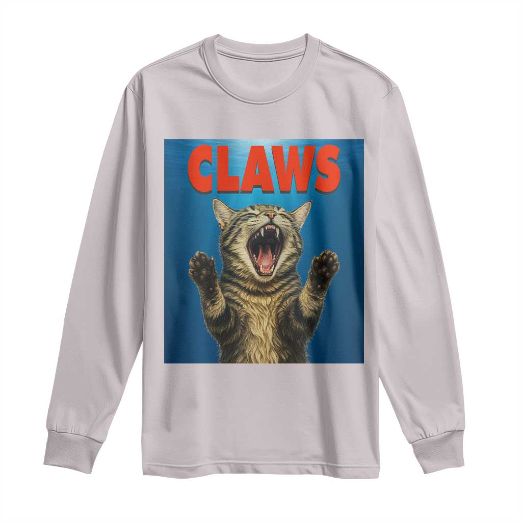 Funny Claws Cat Long Sleeve Shirt Horror Movie Parody - Wonder Print Shop