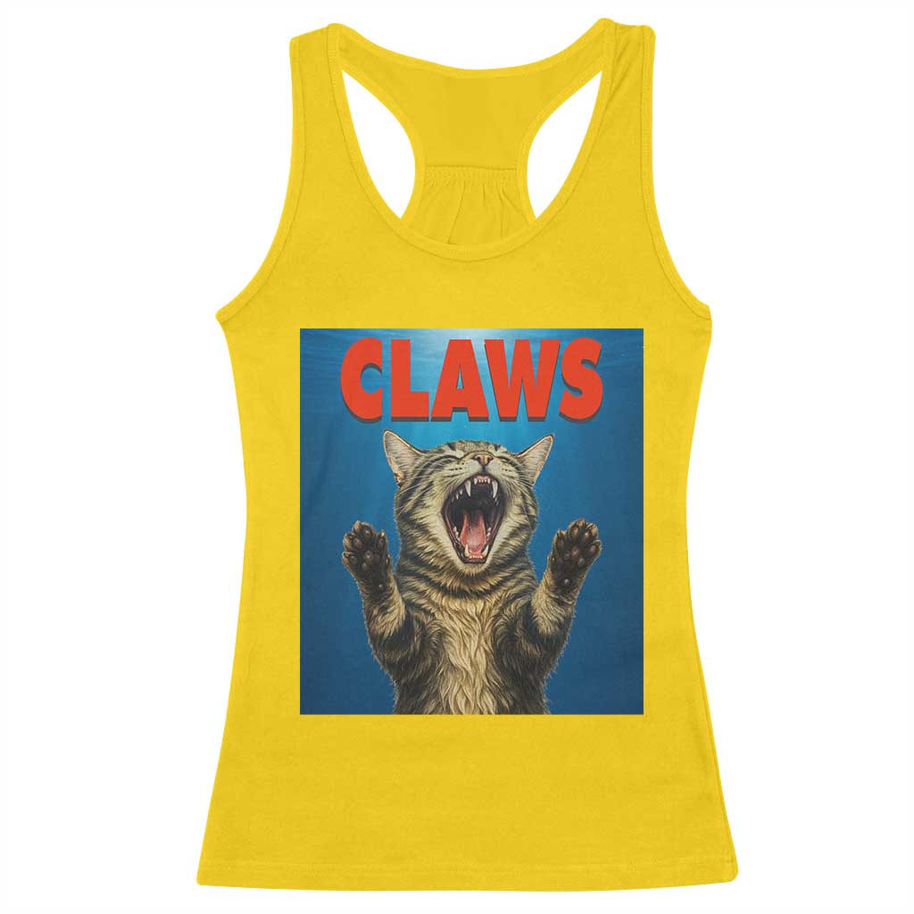 Funny Claws Cat Racerback Tank Top Horror Movie Parody - Wonder Print Shop
