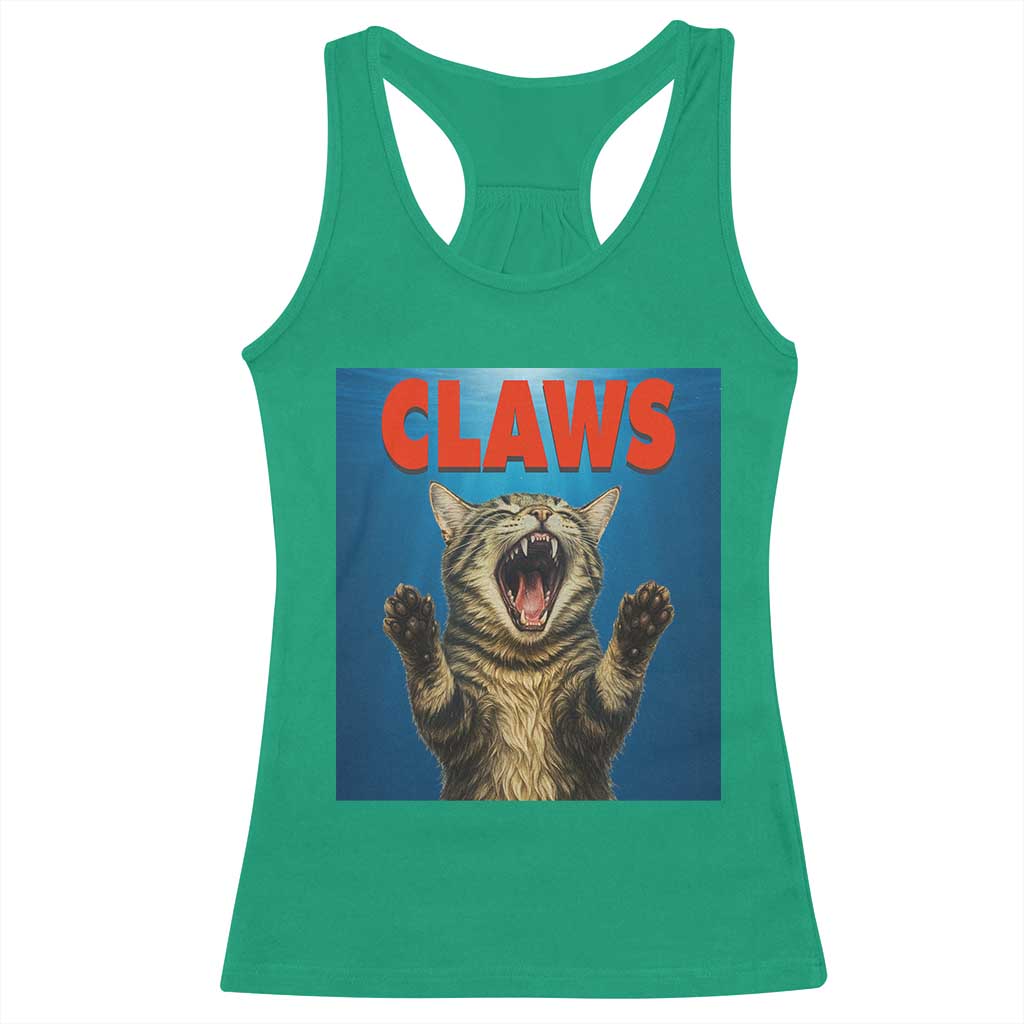 Funny Claws Cat Racerback Tank Top Horror Movie Parody - Wonder Print Shop
