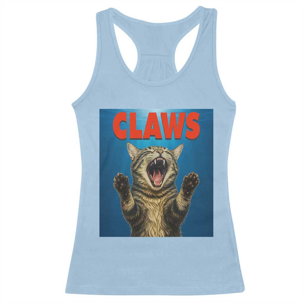 Funny Claws Cat Racerback Tank Top Horror Movie Parody - Wonder Print Shop