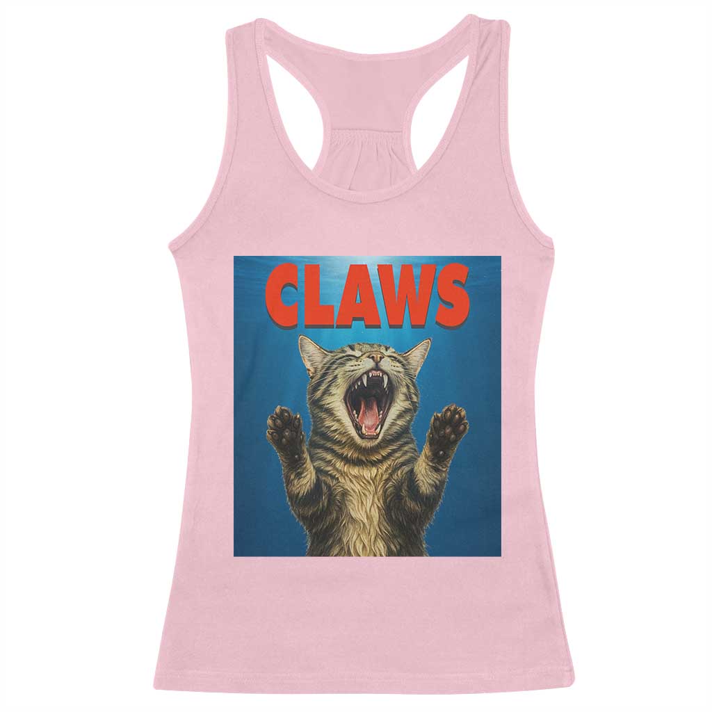 Funny Claws Cat Racerback Tank Top Horror Movie Parody - Wonder Print Shop