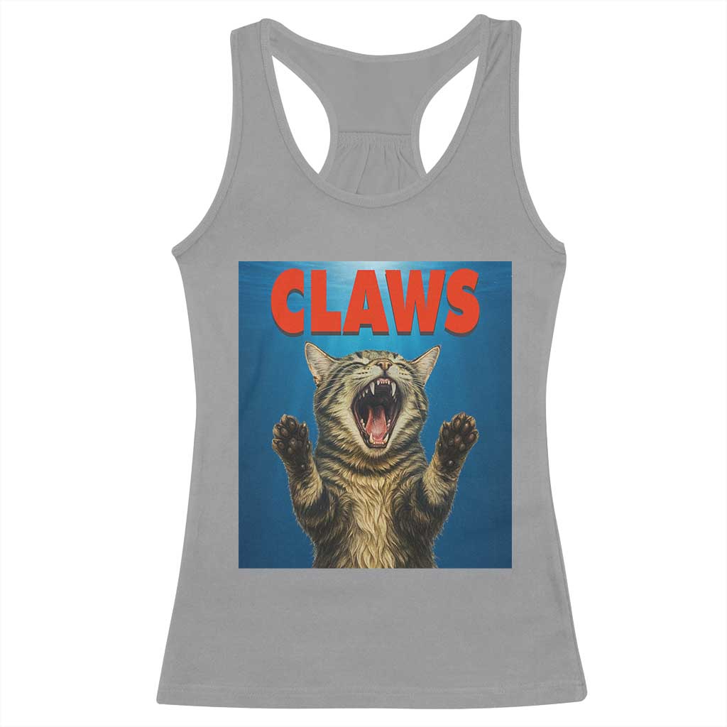 Funny Claws Cat Racerback Tank Top Horror Movie Parody - Wonder Print Shop
