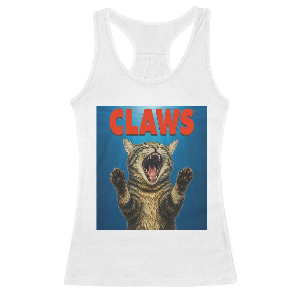 Funny Claws Cat Racerback Tank Top Horror Movie Parody - Wonder Print Shop