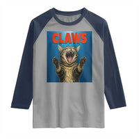 Funny Claws Cat Raglan Shirt Horror Movie Parody - Wonder Print Shop