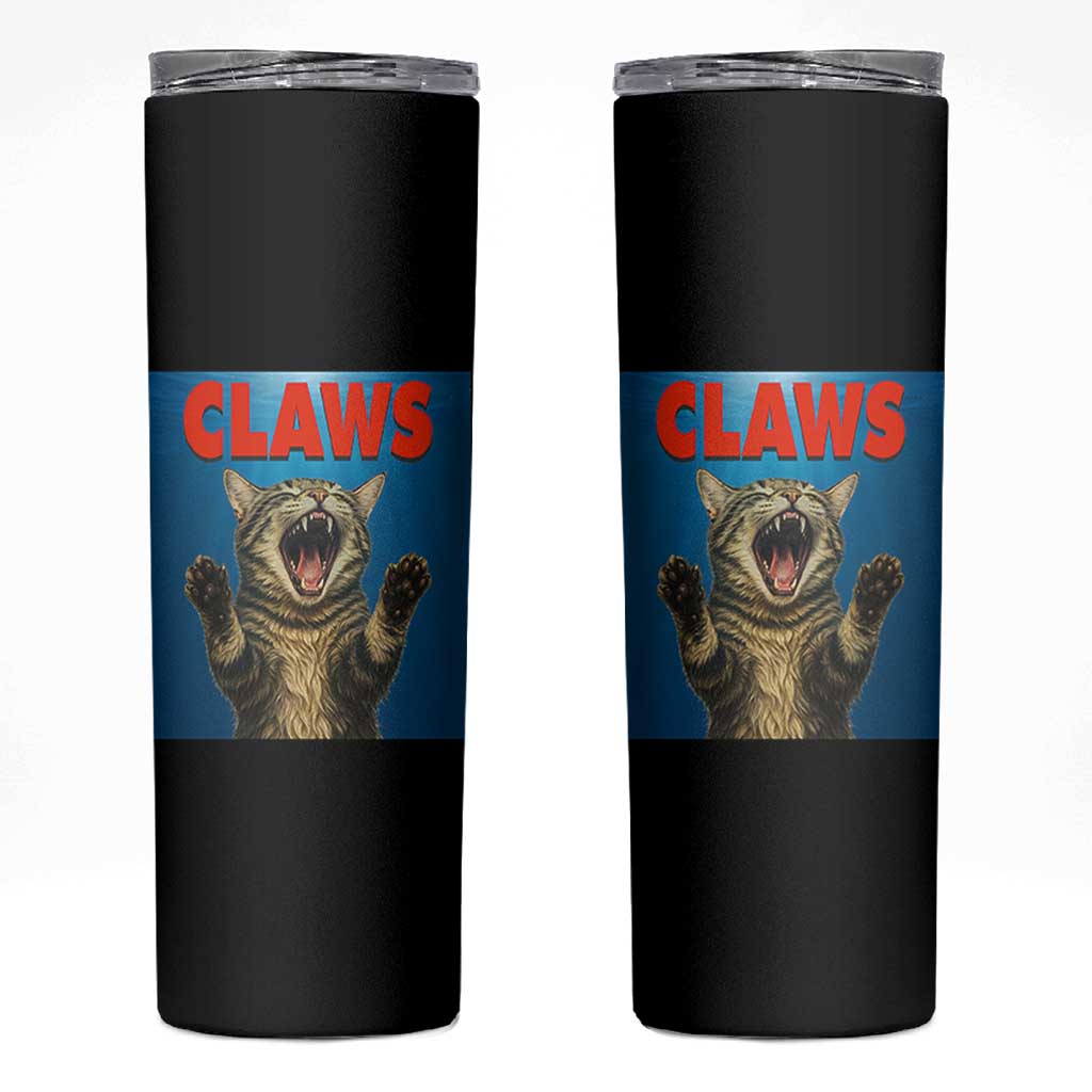 Funny Claws Cat Skinny Tumbler Horror Movie Parody