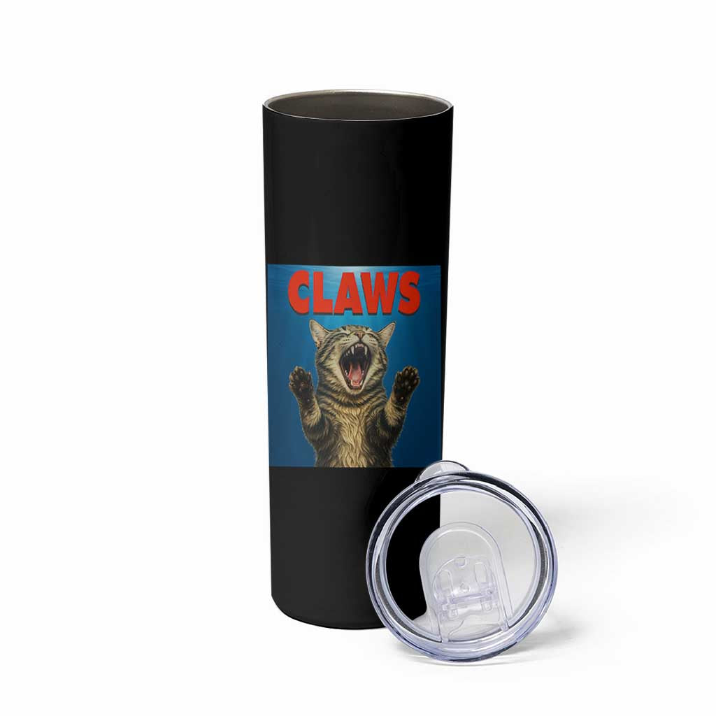 Funny Claws Cat Skinny Tumbler Horror Movie Parody