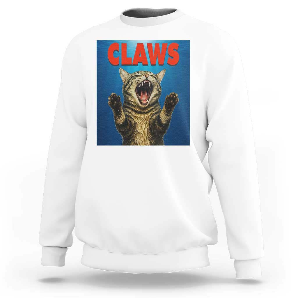 Funny Claws Cat Sweatshirt Horror Movie Parody - Wonder Print Shop