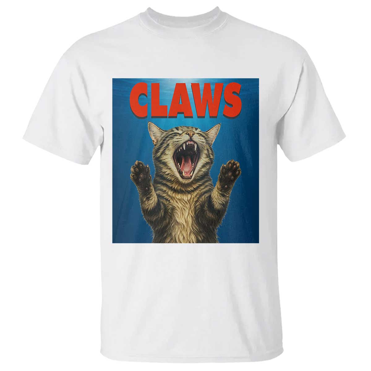 Funny Claws Cat T Shirt Horror Movie Parody - Wonder Print Shop