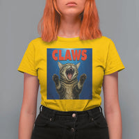 Funny Claws Cat T Shirt For Women Horror Movie Parody - Wonder Print Shop
