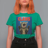 Funny Claws Cat T Shirt For Women Horror Movie Parody - Wonder Print Shop