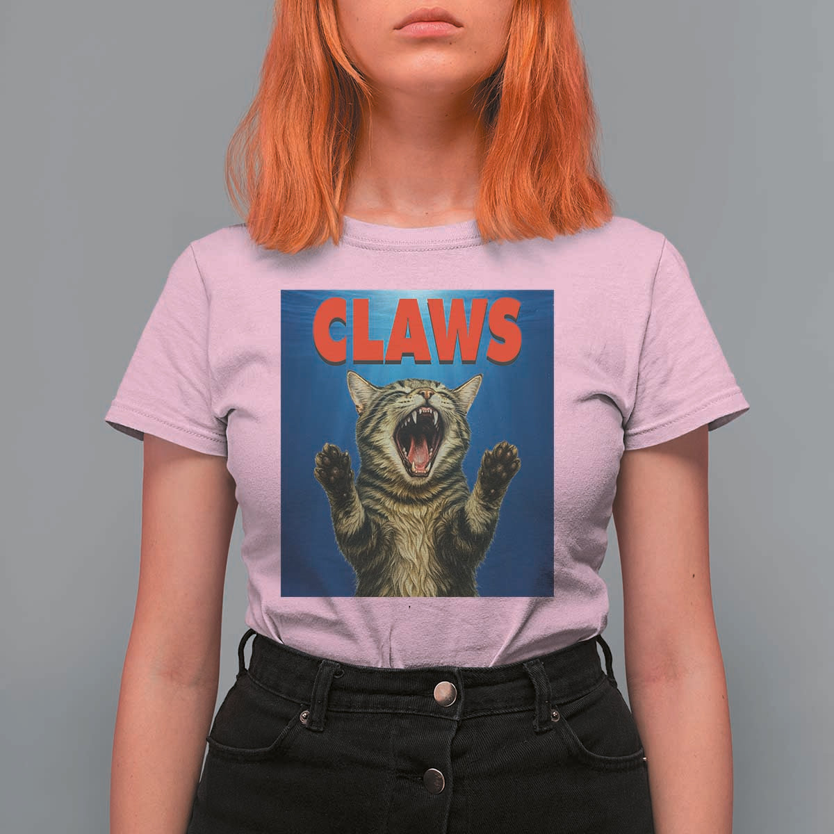 Funny Claws Cat T Shirt For Women Horror Movie Parody - Wonder Print Shop