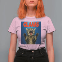 Funny Claws Cat T Shirt For Women Horror Movie Parody - Wonder Print Shop